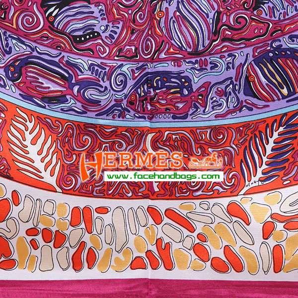 Hermes 100% Silk Square Scarf Pink HESISS 90 x 90 - Click Image to Close